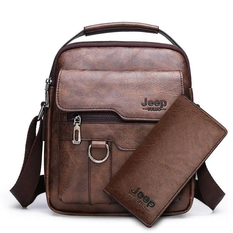 JEEP BULUO MEN'S CROSSBODY SHOULDER BAG AND LEATHER HANDBAG