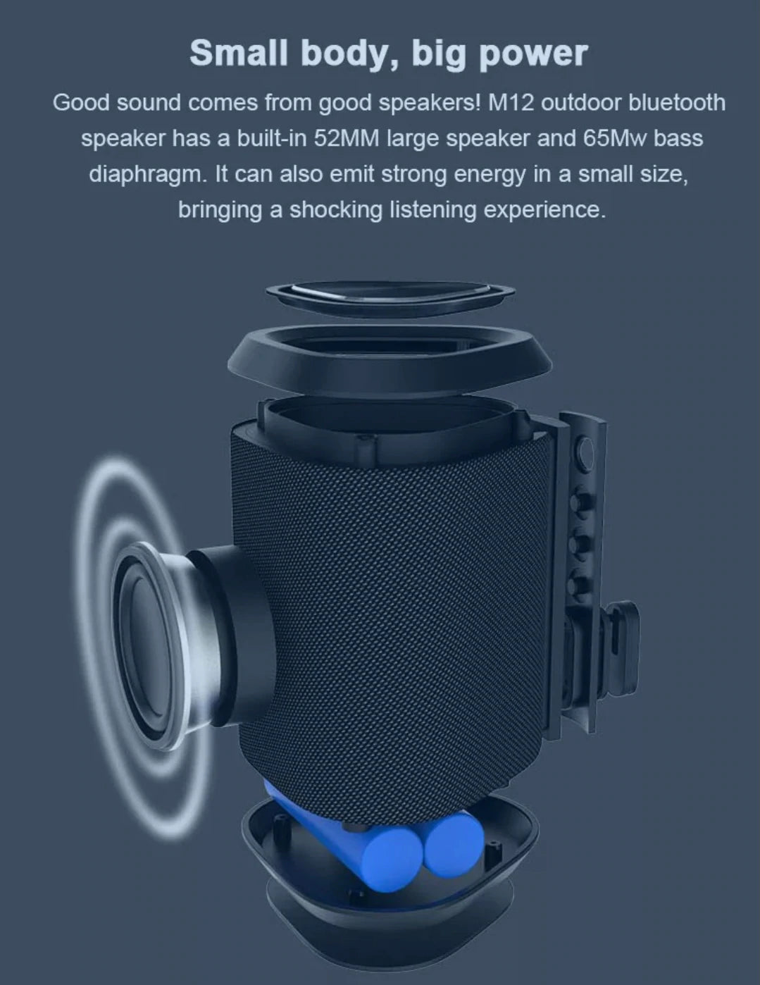 M12 PORTABLE WATERPROOF BLUETOOTH SPEAKER